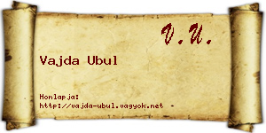 Vajda Ubul névjegykártya